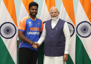 Sanju Samson with Narendra Modi