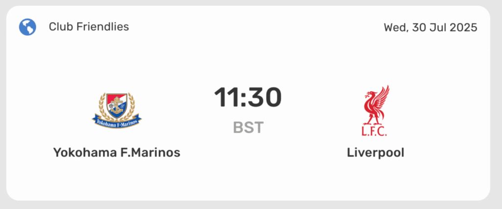 Yokohama F. Marinos vs Liverpool